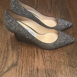 Jimmy Choo Romy Glitter Pumps - Blue/Gold